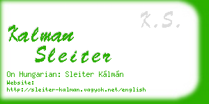 kalman sleiter business card